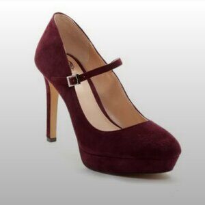 Vince Camuto Joshlynn Purple Plum Suede Mary Jane Style Platform 4" Heels Size 7